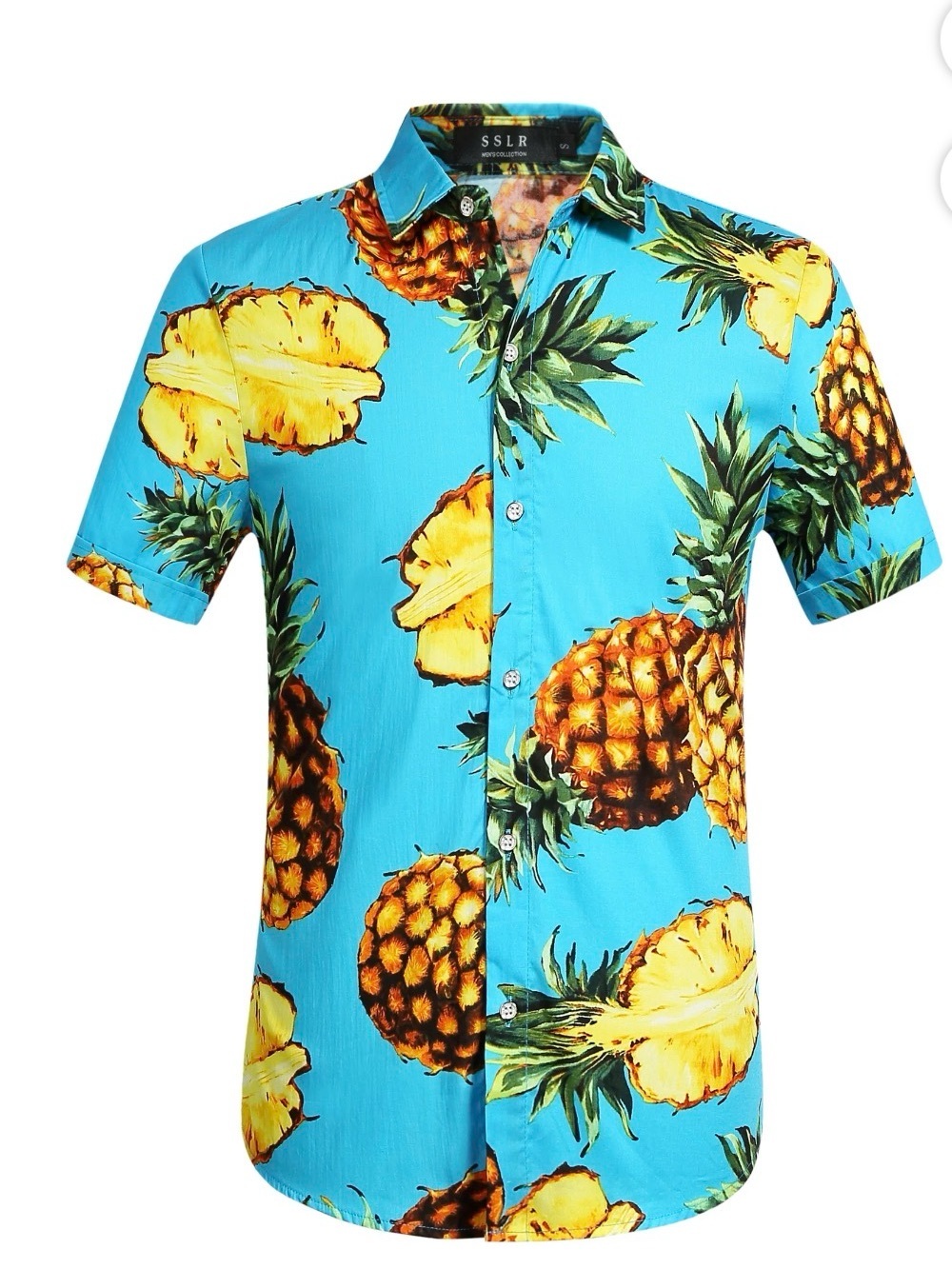 ☀️3/$15 SSLR Tropical Hawaiian Pineapple Button Down Shirt Medium